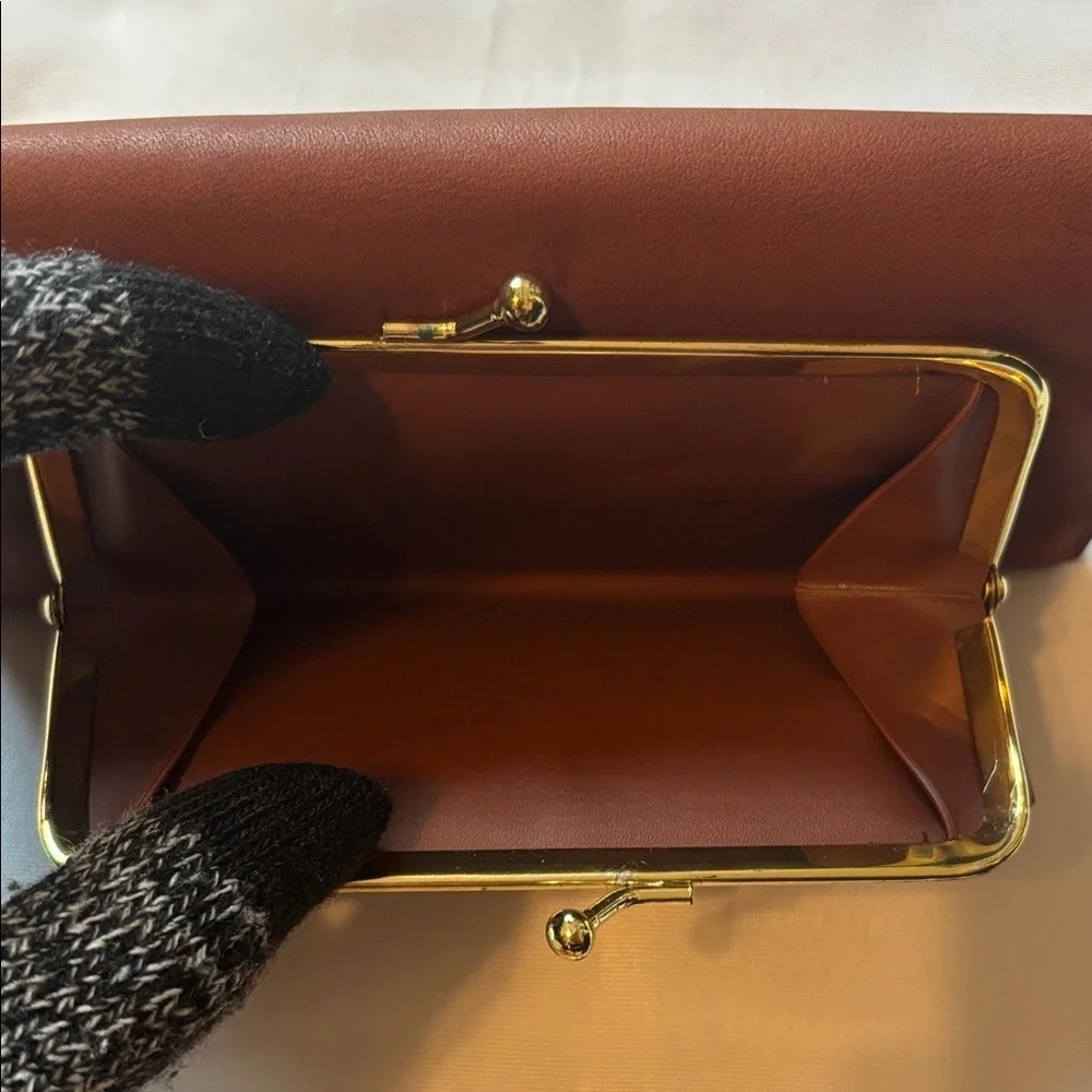 Buxton Cashmere Cowhide Wallet Brown EUC